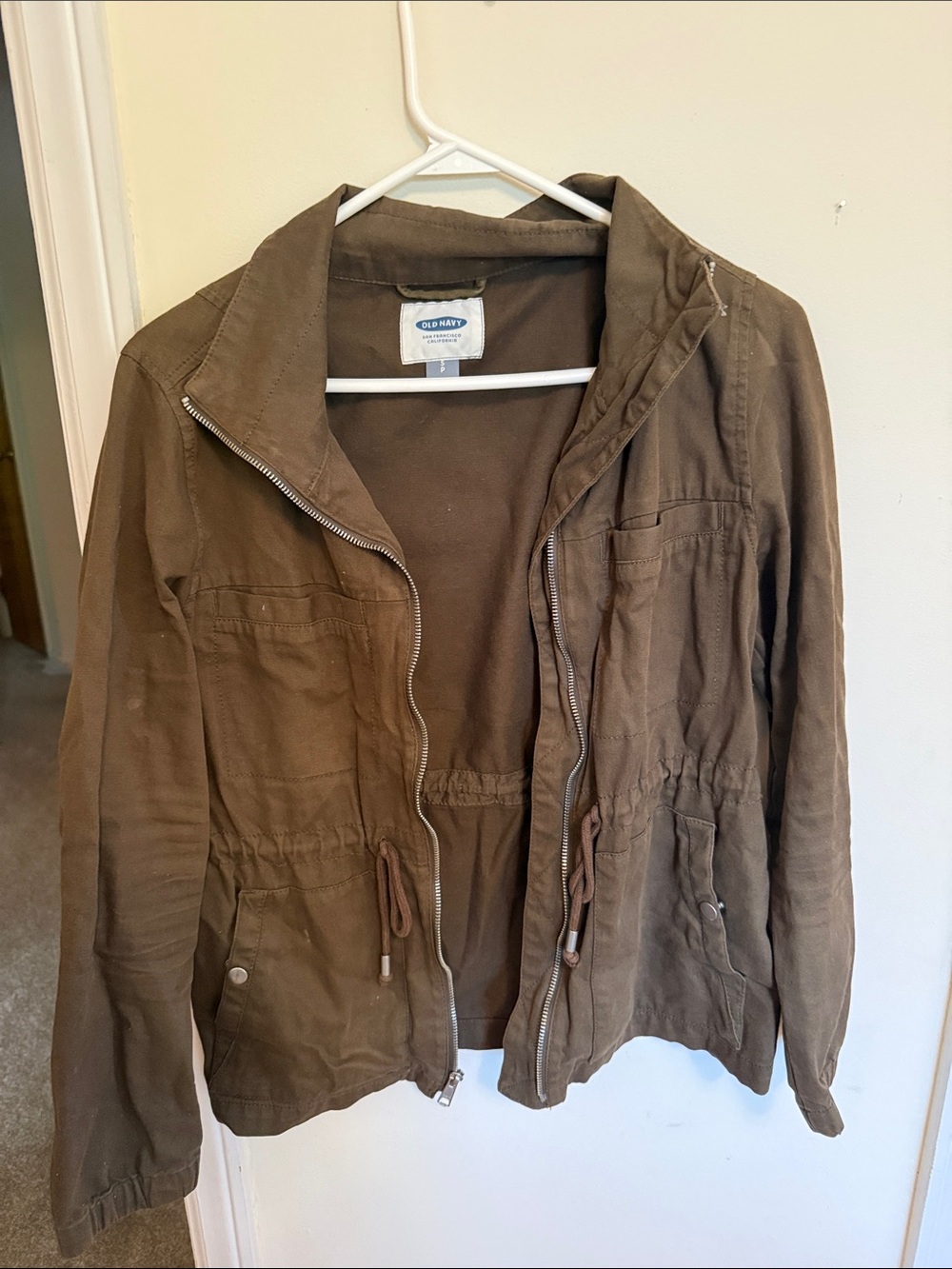 Old Navy Brown Drawstring Waist Utility Jacket